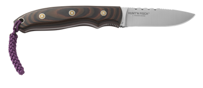 CRKT Hunt'N Fisch 3.01" G10 Fixed Blade Knife with Leather Sheath - Larry Fischer - 2861