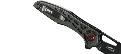 CRKT Thero 3.08" Black GRN Carbon Fiber Inlay Folding Knife - T.J. Schwarz - 6290