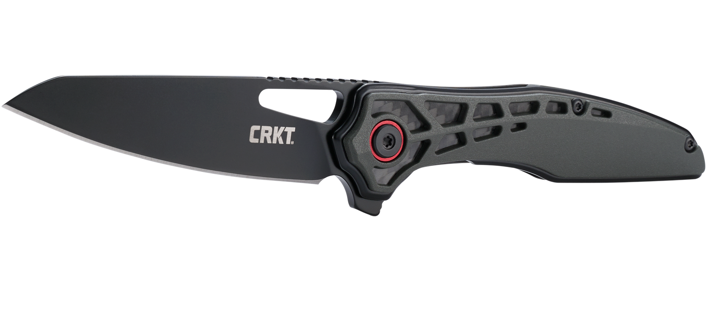 CRKT Thero 3.08" Black GRN Carbon Fiber Inlay Folding Knife - T.J. Schwarz - 6290