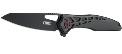CRKT Thero 3.08" Black GRN Carbon Fiber Inlay Folding Knife - T.J. Schwarz - 6290