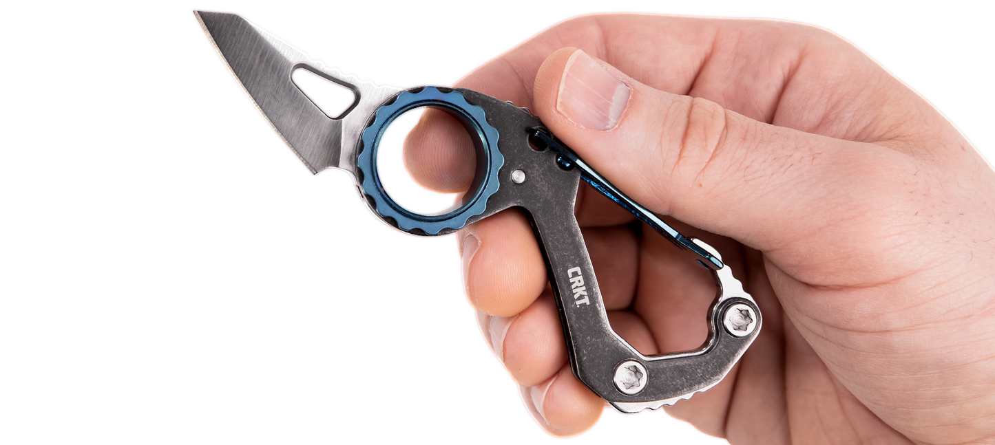 CRKT Compano Sheepsfoot 1.44" Keychain Carabiner Folding Knife - Mike Bond Design - 9083