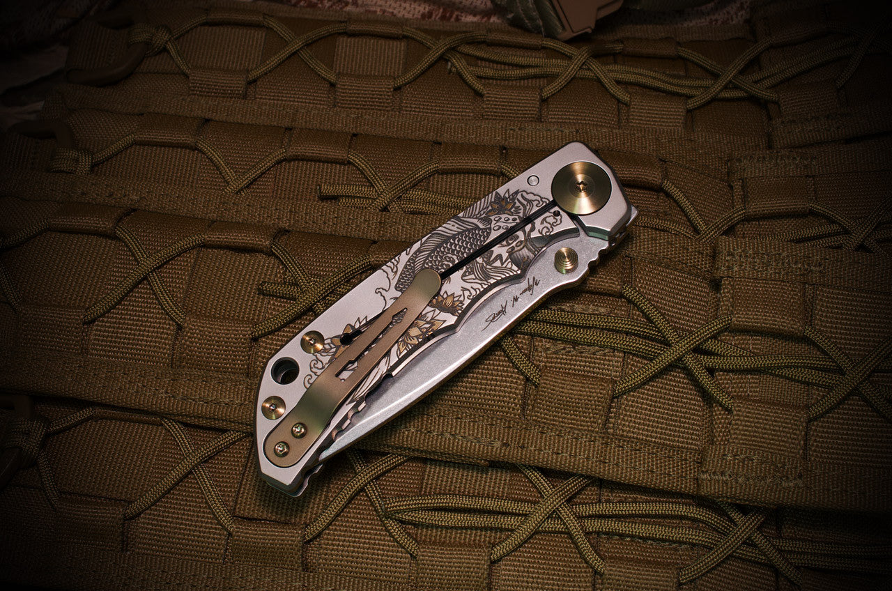 Spartan Blades SHF 2022 Special Edition Koi Fish 4" CPM S45VN Stonewashed Titanium Folding Knife