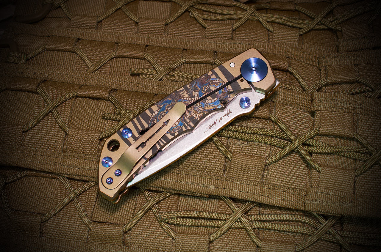 Spartan Blades SHF 2022 Special Edition Dragon 4" CPM S45VN Stonewashed Titanium Folding Knife