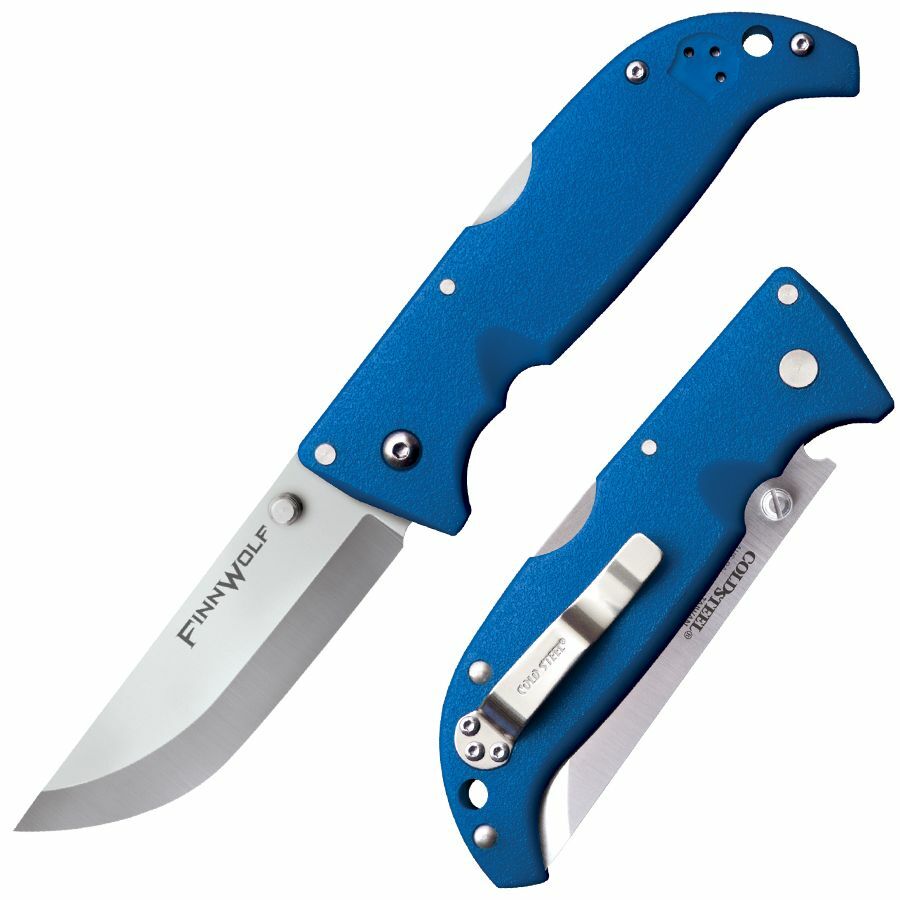 Cold Steel Finn Wolf 3.5" AUS-8A Folding Knife with Blue Griv-Ex Handle 20NPLUZ