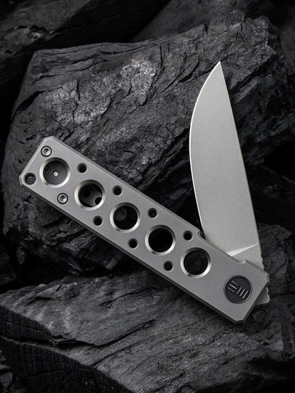WE Knife Miscreant 3.0 CPM 20CV Gray Titanium Folding Knife by Brad Zinker 2101A
