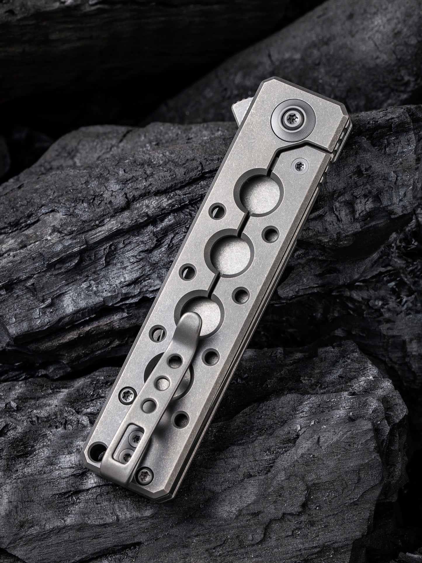 WE Knife Miscreant 3.0 CPM 20CV Gray Titanium Folding Knife by Brad Zinker 2101A