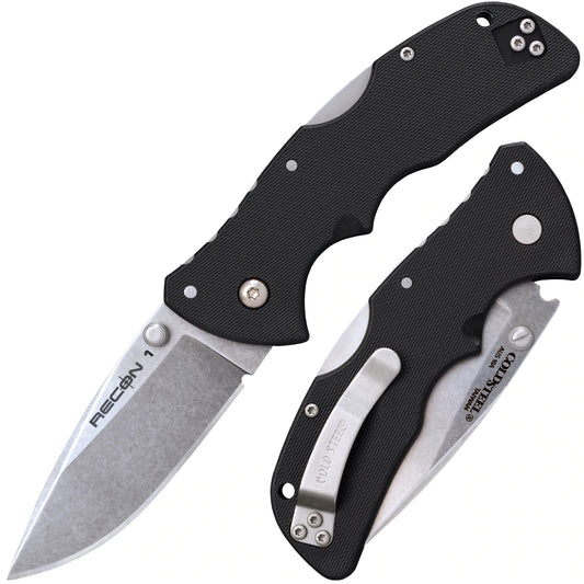 Cold Steel Mini Recon 1 Spear Point 3" AUS10A Stonewashed Folding Knife 27BAS