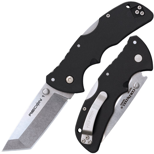 Cold Steel Mini Recon 1 Tanto Point 3" AUS10A Stonewashed Folding Knife 27BAT