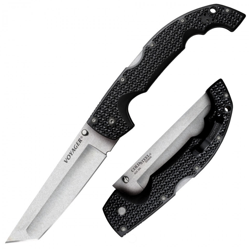 Cold Steel Voyager XL Tanto 5.5" AUS10A Stonewash Folding Knife 29AXT