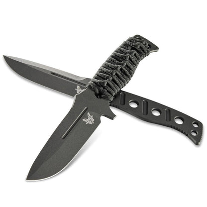 Benchmade 375BK-1 Fixed Adamas 4.2" CPM-CruWear Cobalt Black Fixed Blade Knife with MOLLE Sheath