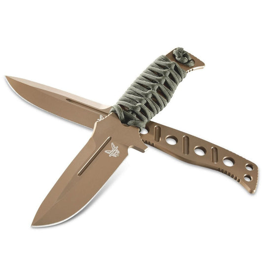 Benchmade 375FE-1 Fixed Adamas 4.2" CPM-CruWear Flat Earth Fixed Blade Knife with MOLLE Sheath