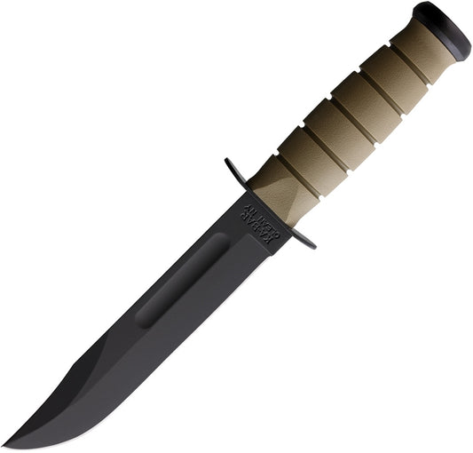 KA-BAR Coyote Tan 7" Straight Edge Fixed Blade Knife with Kydex Sheath 5013