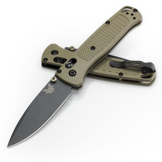 Benchmade 535GRY-1 Bugout AXIS Gray 3.24" CPM-S30V Folding Knife with Ranger Green Grivory Handle