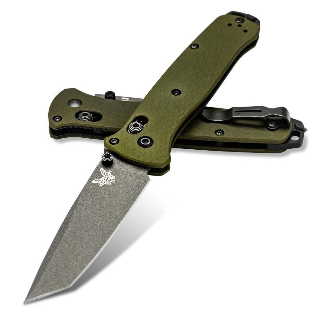Benchmade 537GY-1 Bailout AXIS 3.38" CPM-M4 Tanto Folding Knife with Green Aluminum Handle