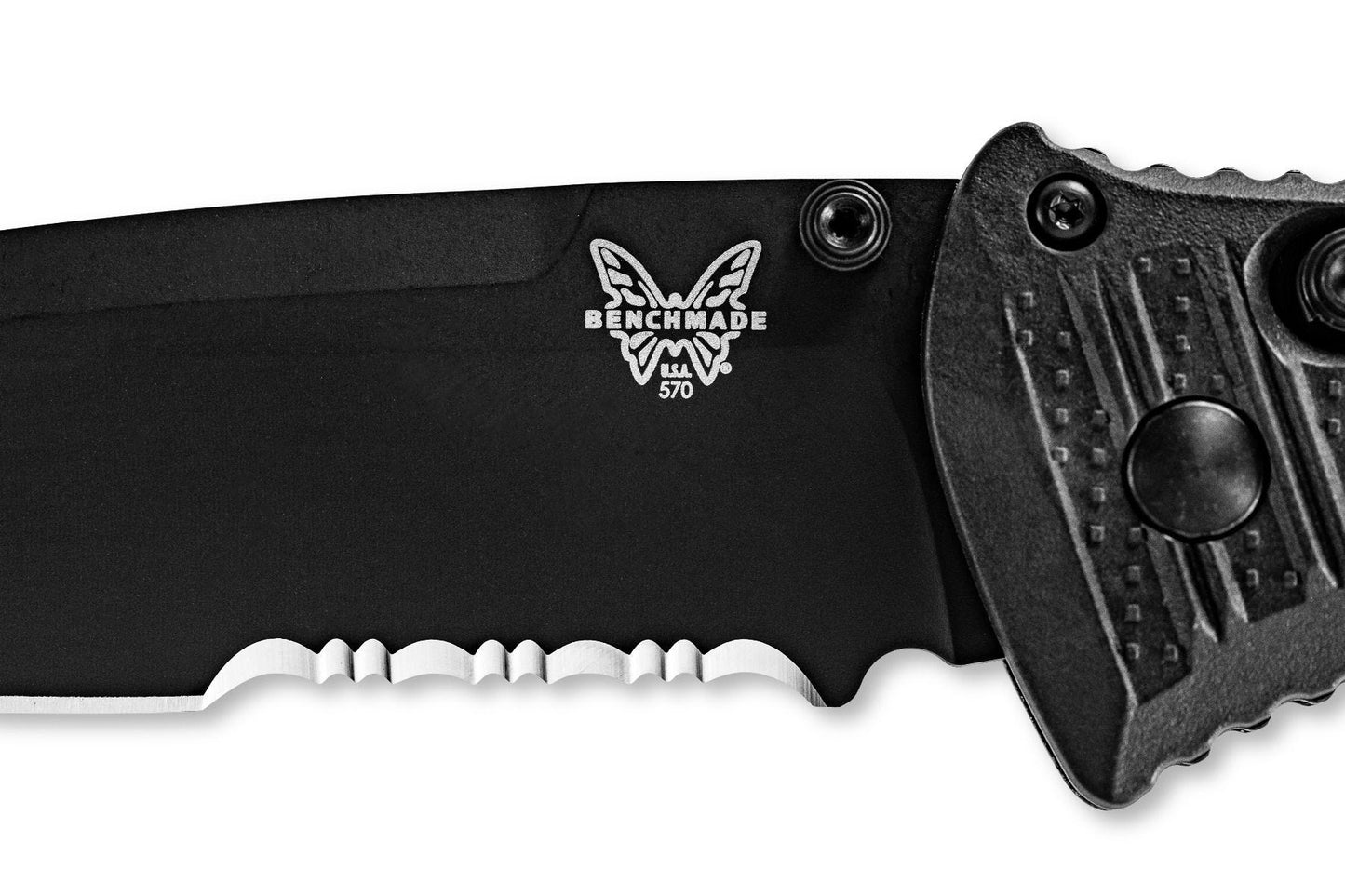 Benchmade 570SBK-1 Presidio II 3.72" CPM-S30V Black Serrated Folding Knife with CF-Elite Handle