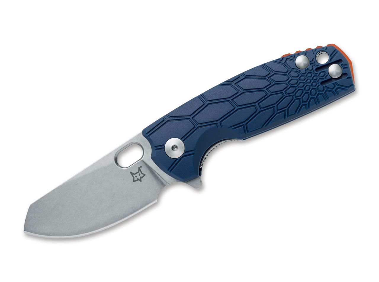 Fox Baby Core 2.36" N690Co Stonewash Blue Folding Knife by Jesper Voxnaes FX-608 BL