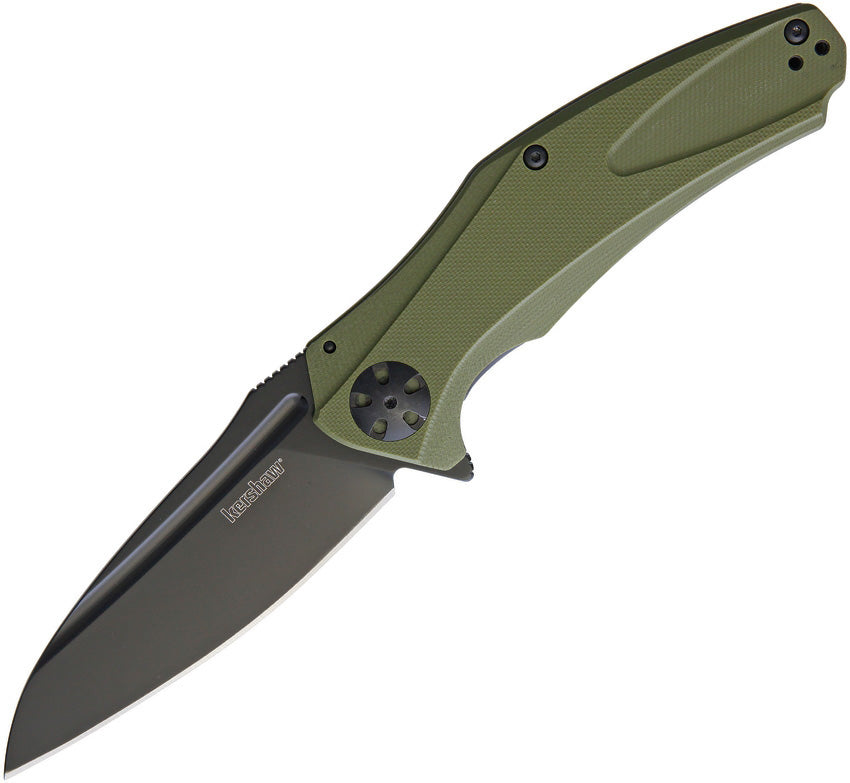 Kershaw Natrix XL 3.75" Black OD Green G10 KVT Flipper Folding Knife 7008OLBLK