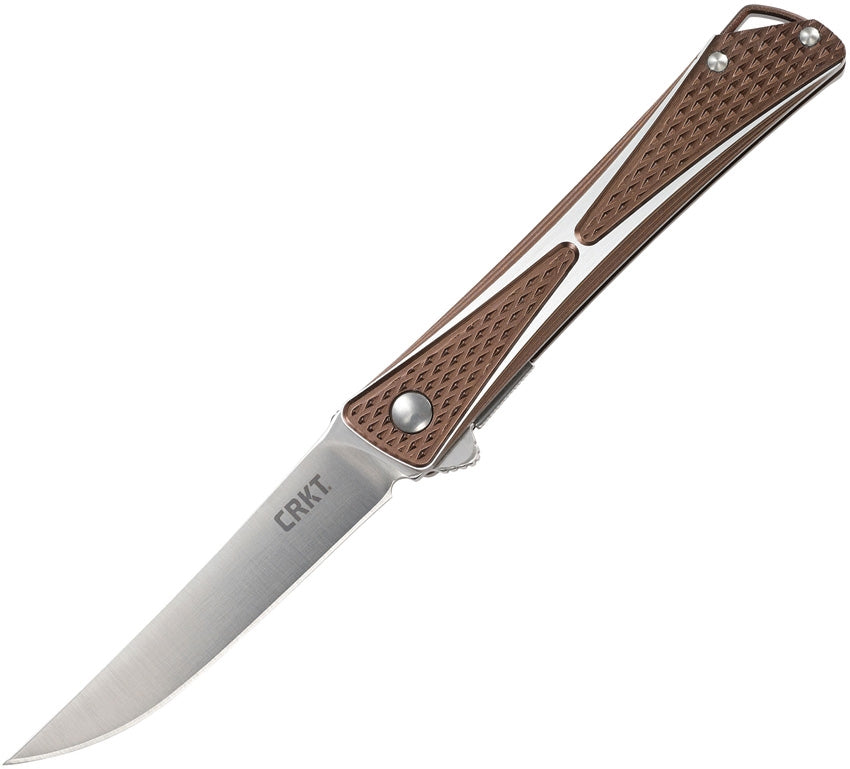 CRKT Crossbones Bronze 3.5" IKBS Folding Knife with Flipper - Jeff Park Design - 7530B