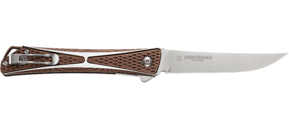 CRKT Crossbones Bronze 3.5" IKBS Folding Knife with Flipper - Jeff Park Design - 7530B
