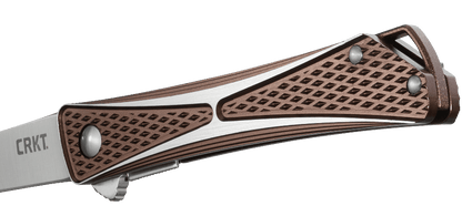 CRKT Crossbones Bronze 3.5" IKBS Folding Knife with Flipper - Jeff Park Design - 7530B