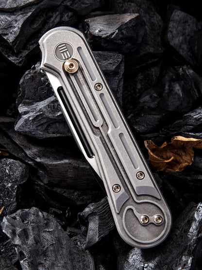 WE Double Helix 3.3" Two-Tone CPM S35VN Slide-Lock Titanium Folding Knife 815E