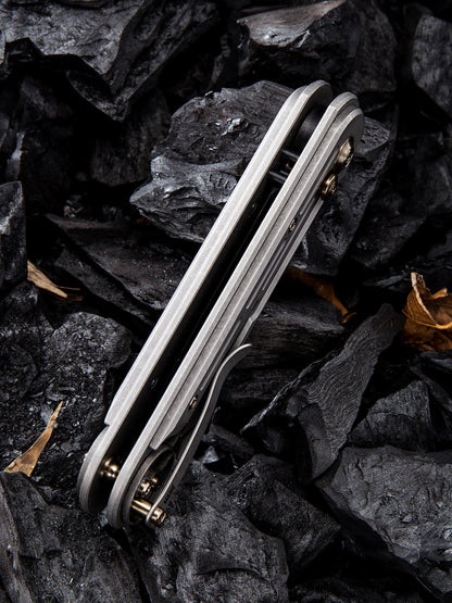 WE Double Helix 3.3" Two-Tone CPM S35VN Slide-Lock Titanium Folding Knife 815E