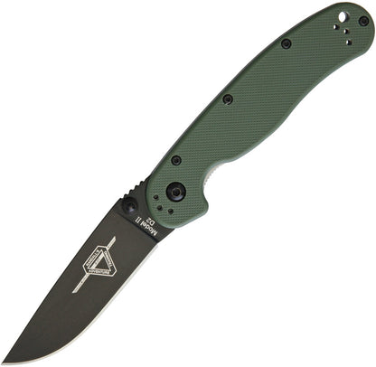 Ontario Knife Company RAT II 3" Black D2 OD Green Folding Knife 8830OD