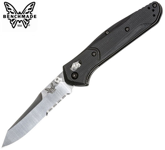 Benchmade 940S-2 Osborne AXIS 3.4" CPM-S30V Serrated Folding Knife with Black G10 Handle