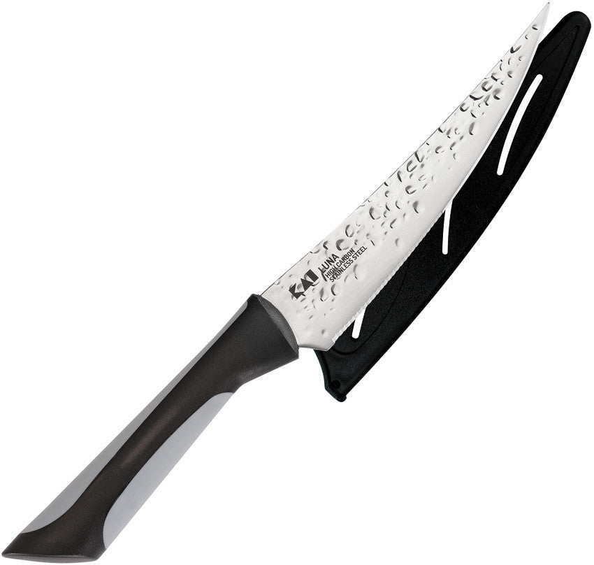 KAI Luna 6" Multi-Utility Knife with Hammered Finish and Sheath AB7061