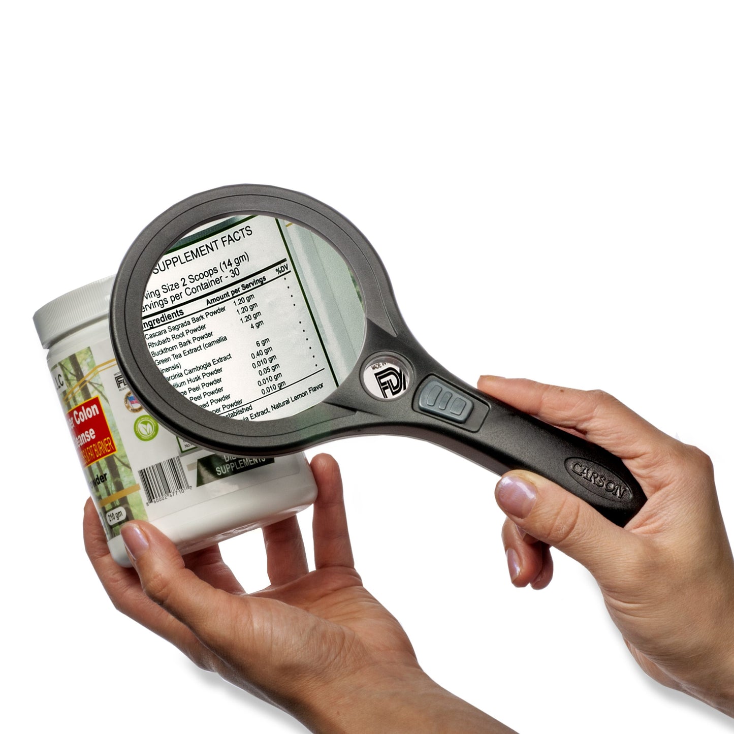 Carson Lume Series 2.5x Power 3.5” Acrylic Lens COB LED Lighted Magnifying Glass AS-90
