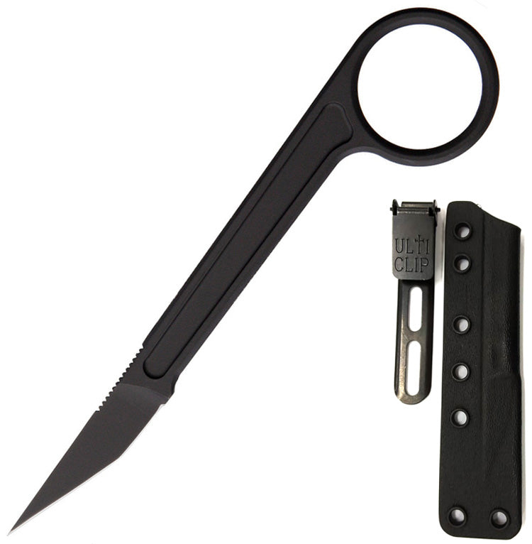 Bastinelli Creations Picoeur 1.625" Black PVD N690Co Knife with Ulticlip