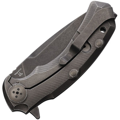 Bastinelli Safe 3.625" Magnacut PVD Stonewashed Milled Titanium IKBS Folding Knife