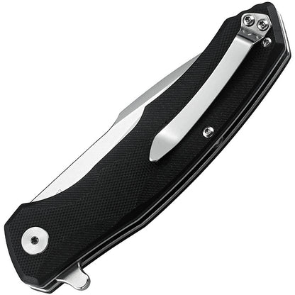 Bestech Warwolf 3.5" D2 Black G10 Folding Knife with Two-Tone Satin/Stonewashed Blade BG04A