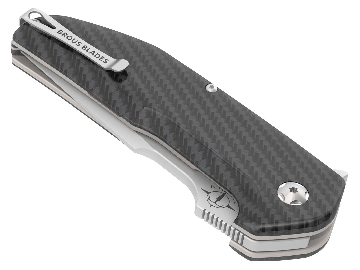 Brous Blades Strife Carbon Fiber 3.5" D2 Satin Folding Knife - Dustin Turpin Design