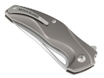 Brous Blades Limited Edition Exo Titanium 3.5" D2 Satin Folding Knife