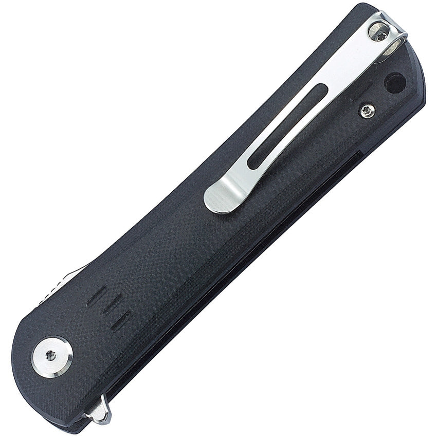 Bestech Kendo 3.75" D2 Tanto Black G10 Folding Knife with Two-Tone Satin/Stonewashed Blade BG06A-1
