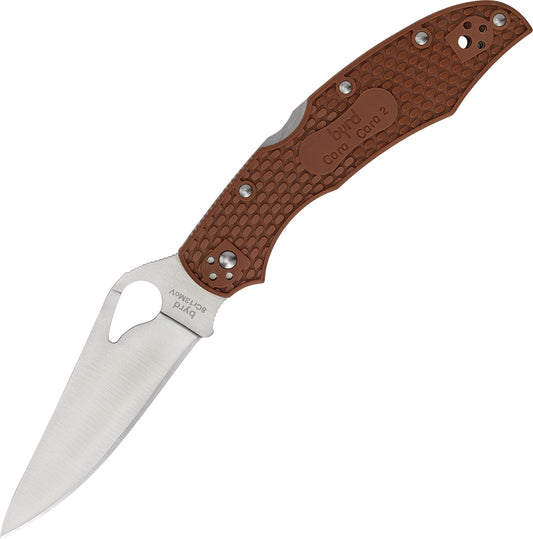 Spyderco Byrd Cara Cara 2 Brown FRN Folding Knife BY03PBN2