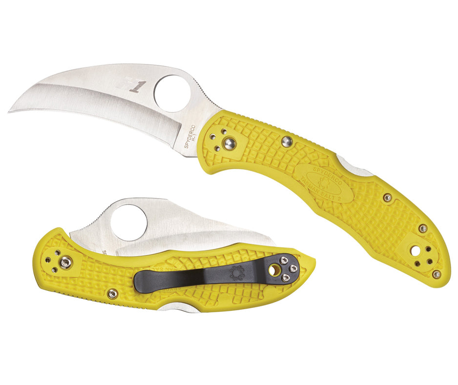 Spyderco Tasman Salt 2 Yellow 2.91" H-1 Rustproof Folding Knife C106PYL2