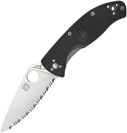 Spyderco Tenacious Lightweight 3.39" 8Cr13MoV FRN Serrated Folding Knife C122SBK