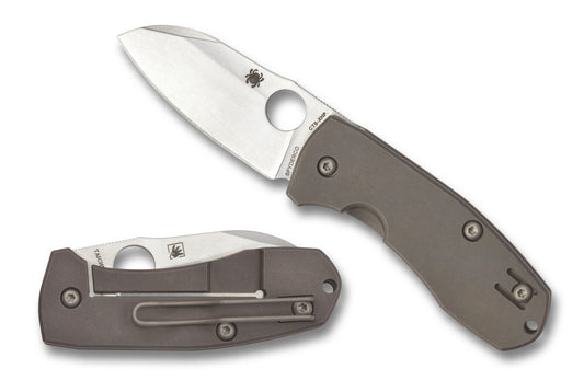 Spyderco Techno 2 2.52" CTS XHP Titanium Folding Knife - Marcin Slysz Design C158TIP2