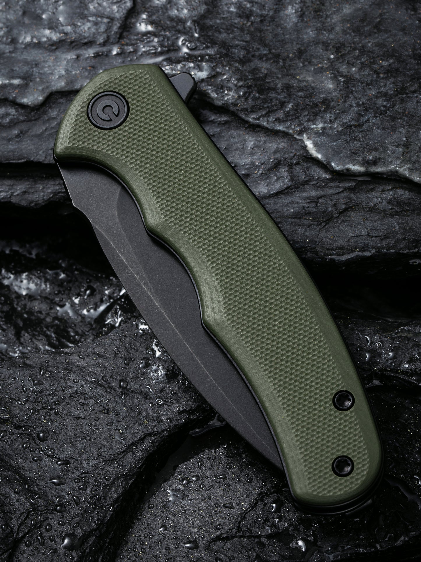 Civivi Mini Praxis 2.98" Black D2 OD Green G10 Folding Knife C18026C-1