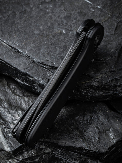 Civivi Elementum II Button Lock 2.96" Nitro-V Black Stonewashed Black G10 Folding Knife C18062P-1