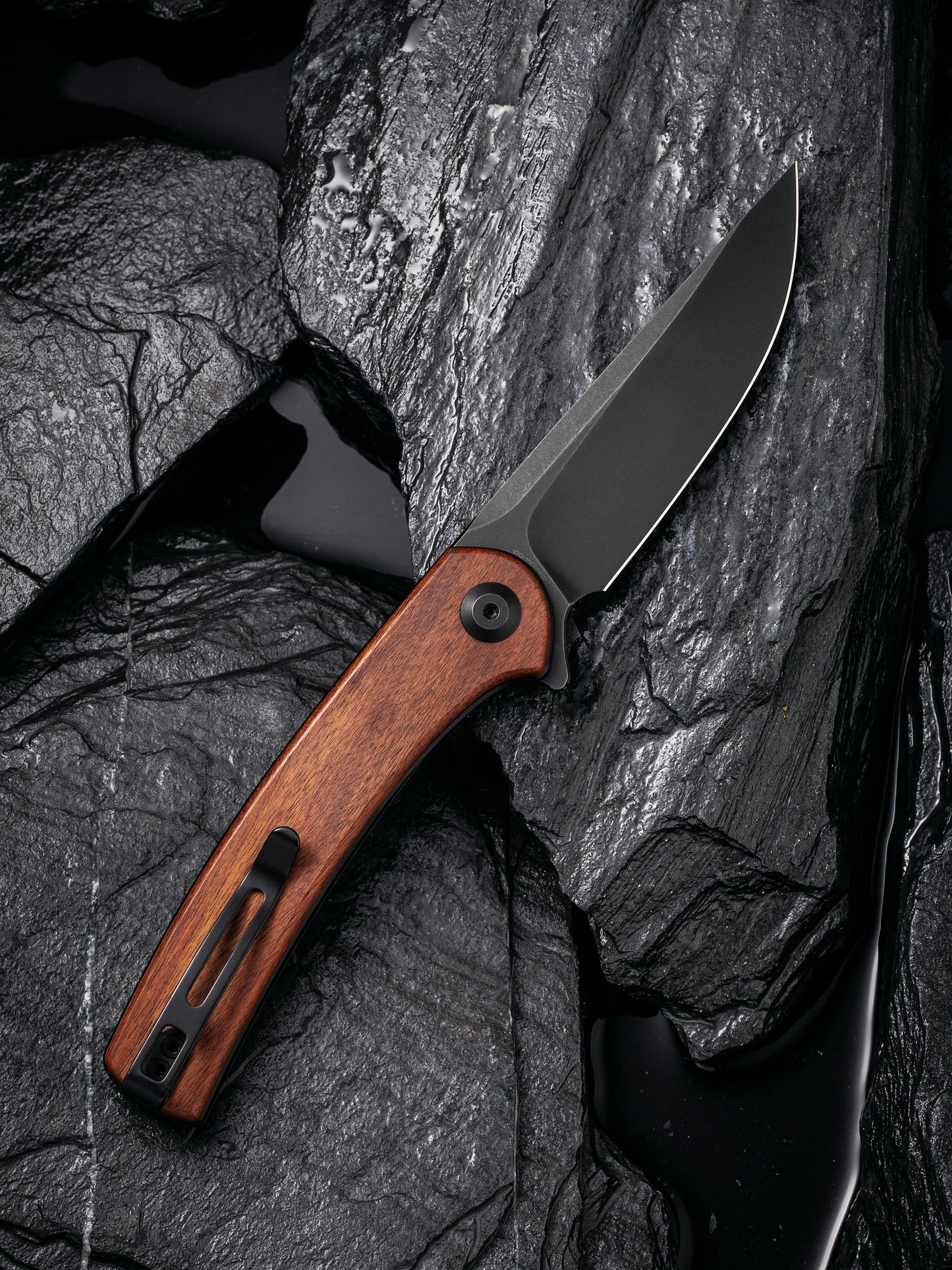 Civivi Mini Asticus 3.25" 10Cr15CoMoV Guibourtia Wood Folding Knife C19026B-5