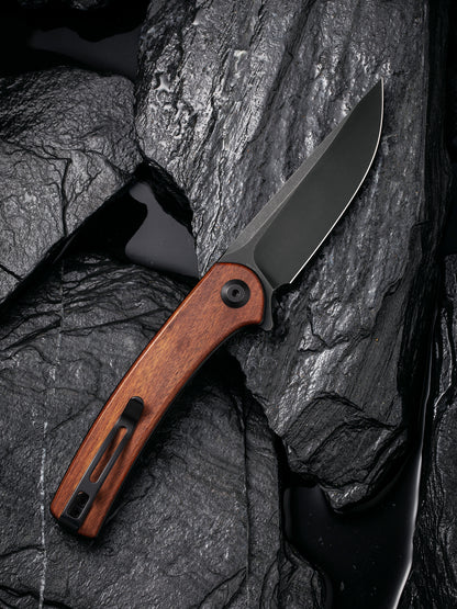 Civivi Mini Asticus 3.25" 10Cr15CoMoV Guibourtia Wood Folding Knife C19026B-5