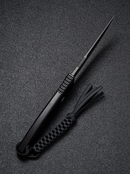 Civivi Tamashii 4.07" Black Stonewashed D2 Black G10 Fixed Blade Knife by Bob Terzuola C19046-3