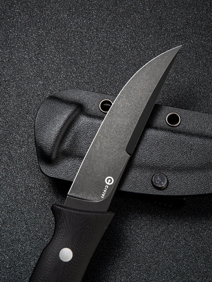 Civivi Tamashii 4.07" Black Stonewashed D2 Black G10 Fixed Blade Knife by Bob Terzuola C19046-3