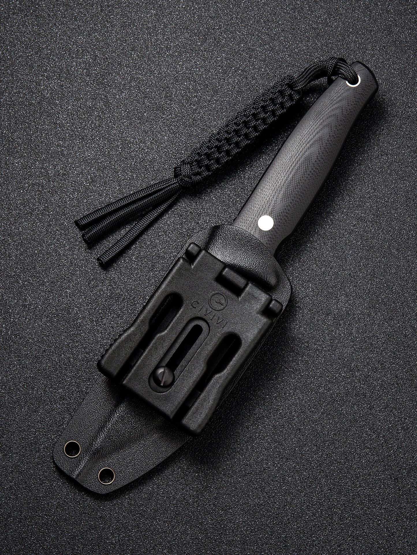 Civivi Tamashii 4.07" Black Stonewashed D2 Black G10 Fixed Blade Knife by Bob Terzuola C19046-3