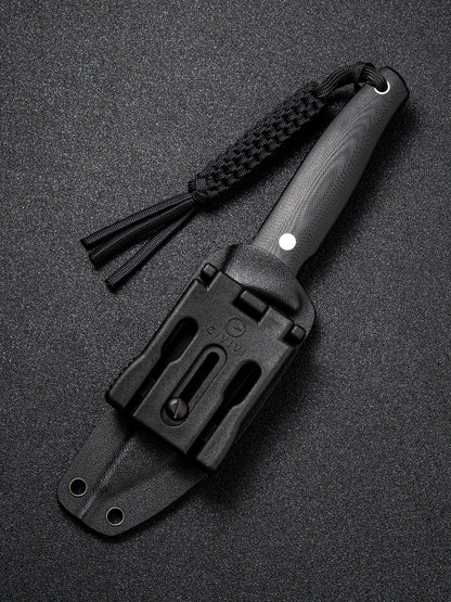 Civivi Tamashii 4.07" Black Stonewashed D2 Black G10 Fixed Blade Knife by Bob Terzuola C19046-3