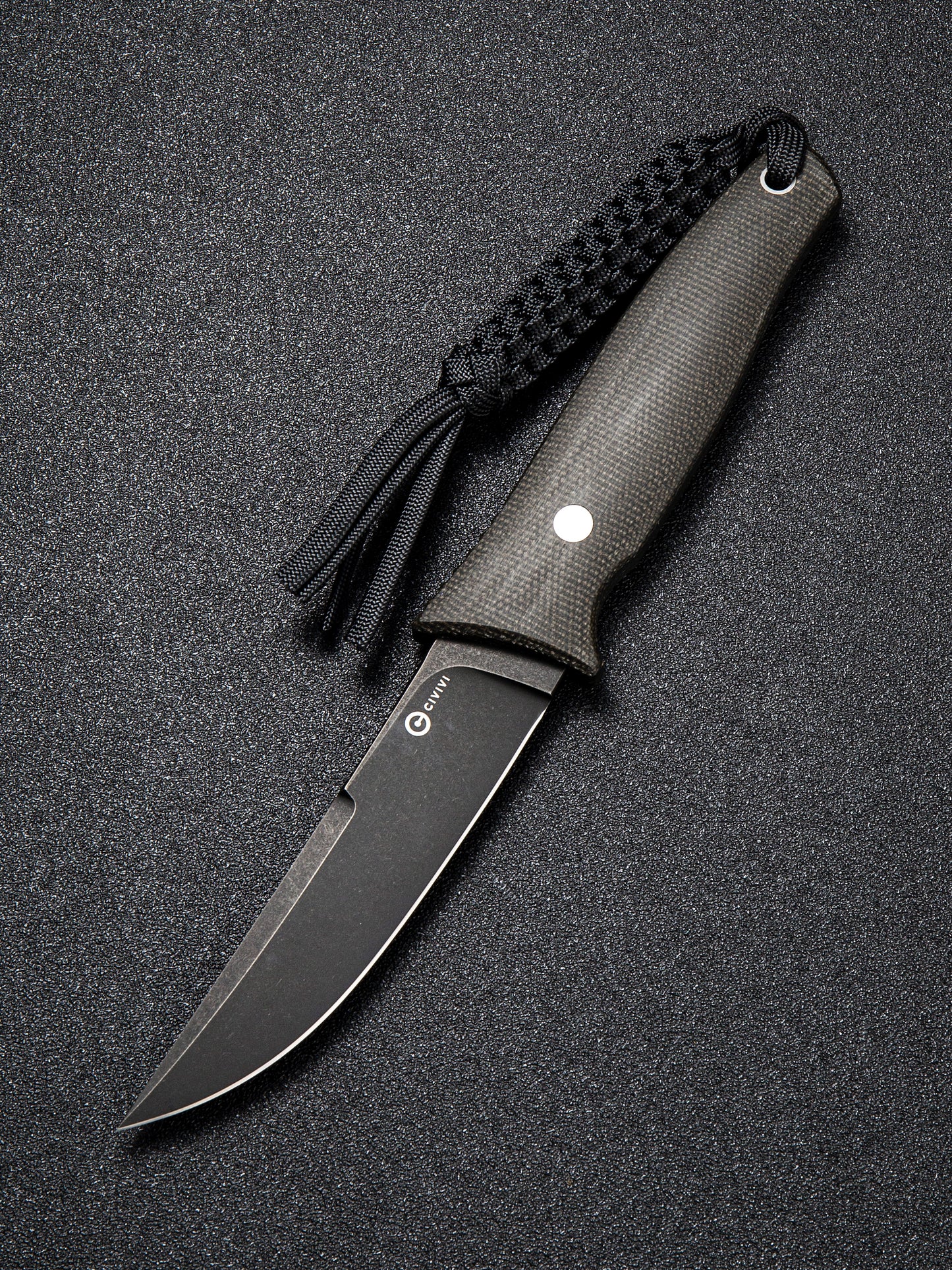Civivi Tamashii 4.07" Black Stonewashed D2 Dark Green Micarta Fixed Blade Knife by Bob Terzuola C19046-4