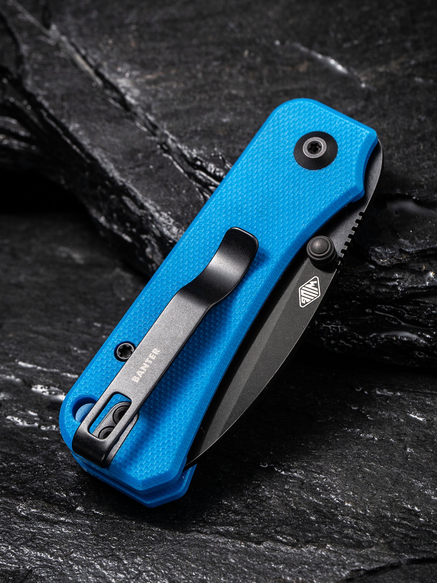 Civivi Baby Banter 2.34" Black Nitro-V Blue G10 Folding Knife C19068S-3